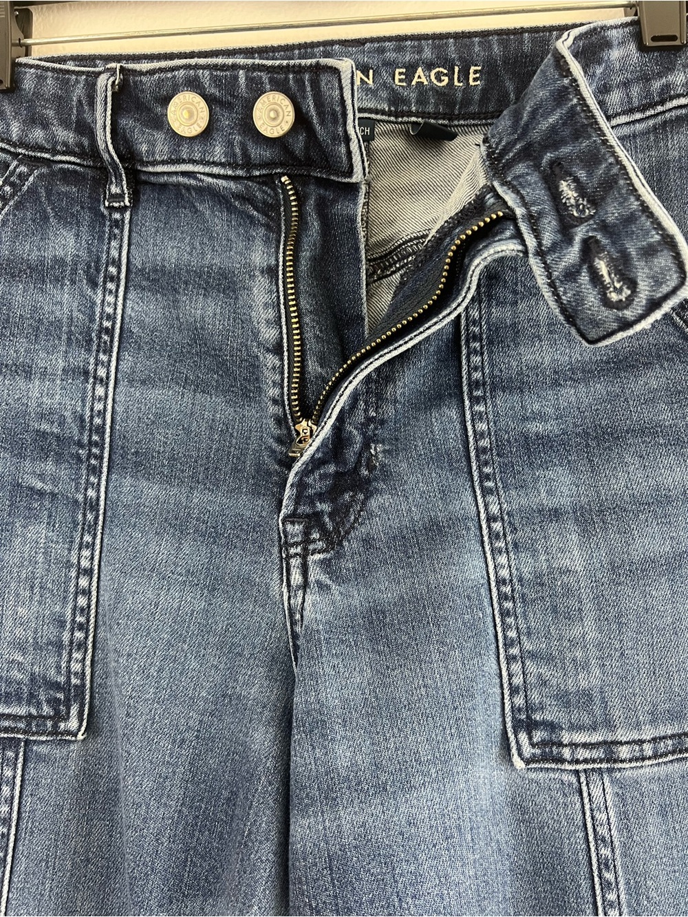 American Eagle Dreamy Drape Wide Leg Jeans High Rise Baggy Utility 10 X-short - Picture 5 of 14